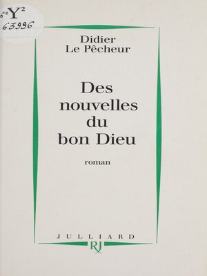 cover image of Des nouvelles du bon Dieu